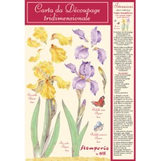 CARTA DA DECOUPAGE TRIDIMENSIONALE IRIS E FARFALLE - DFD21 - STAMPERIA